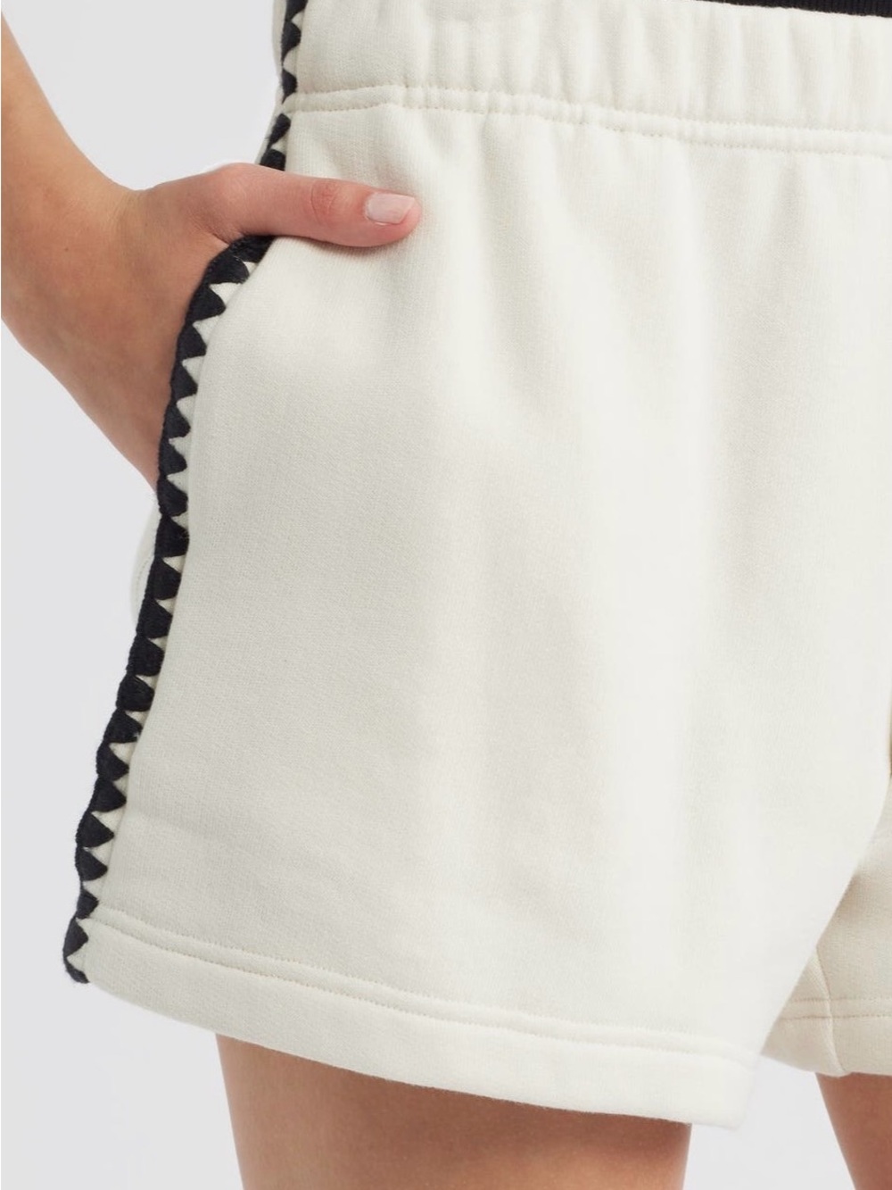 rag & bone Cream Elastic-Waist Knit Shorts